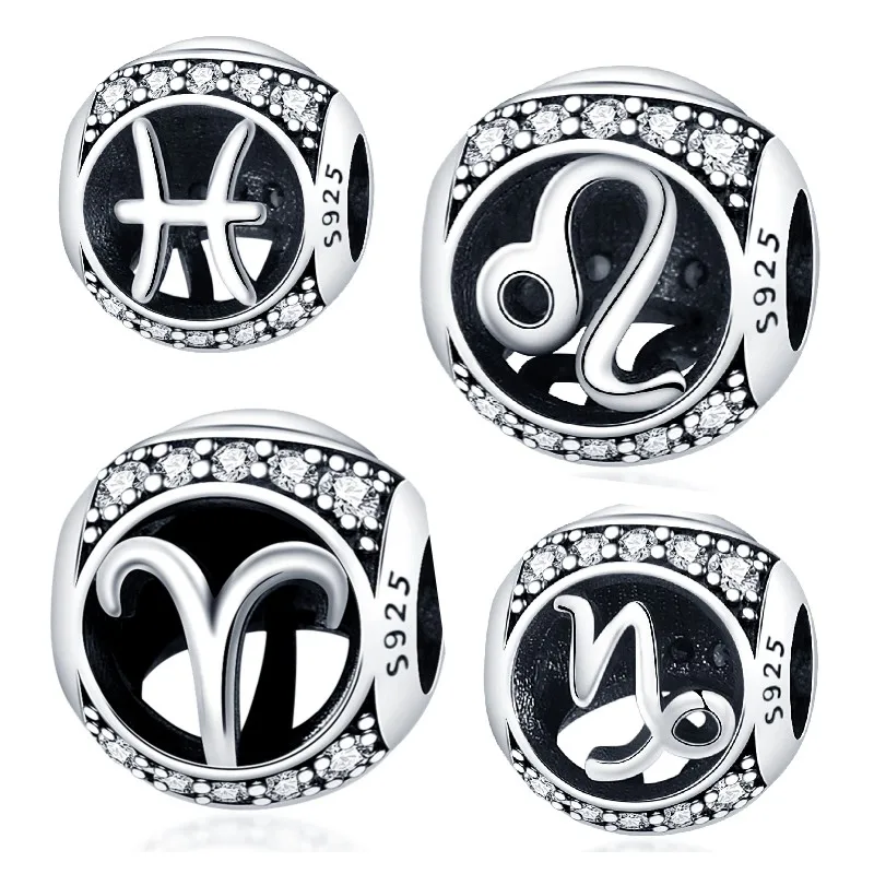 سلسلة من الفضة النقية مكونة من اثني عشر كوكبة من الخرز للنساء ، أساور ذاتية الصنع ، هدايا مجوهرات راقية ، حبات اليرو ، محظوظ ، S925 #4