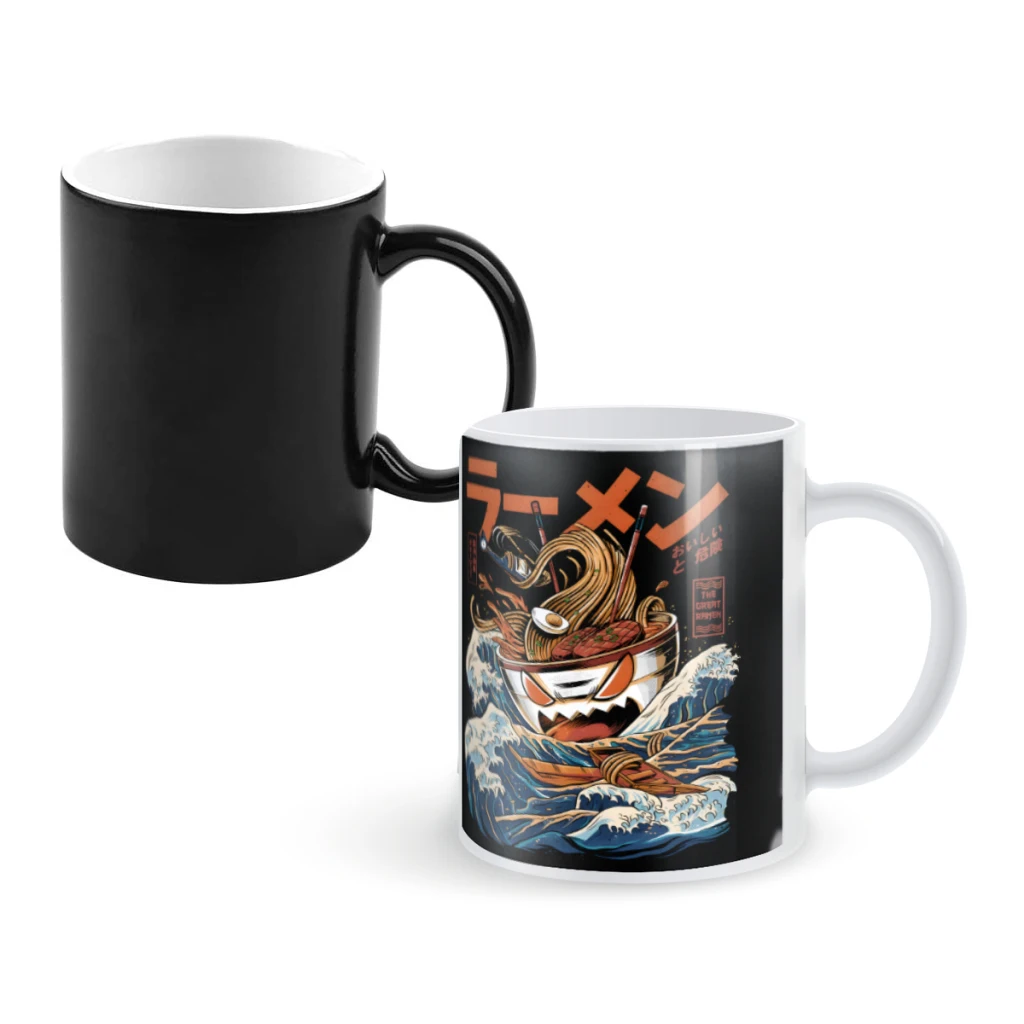 

The black Great RamenCoffee Mugs And Mug Creative Color Change Tea Cup Ceramic Milk Cups Novelty Gifts
