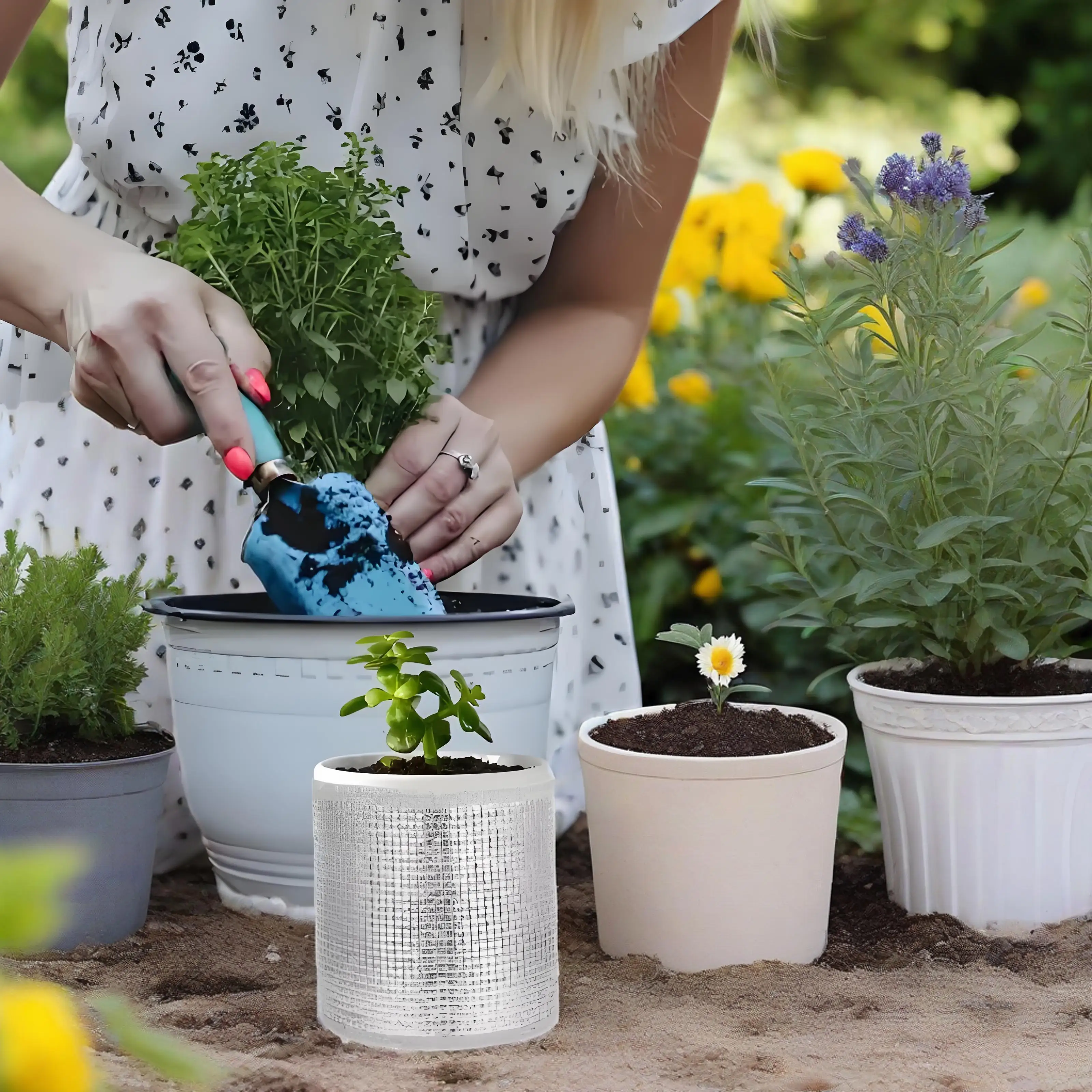 Thickened Flower Pot Insulation Cover, Aluminum Foil Film, Double-sided Plant Sunscreen Cover, Self-adhesive Flower Pot Holder