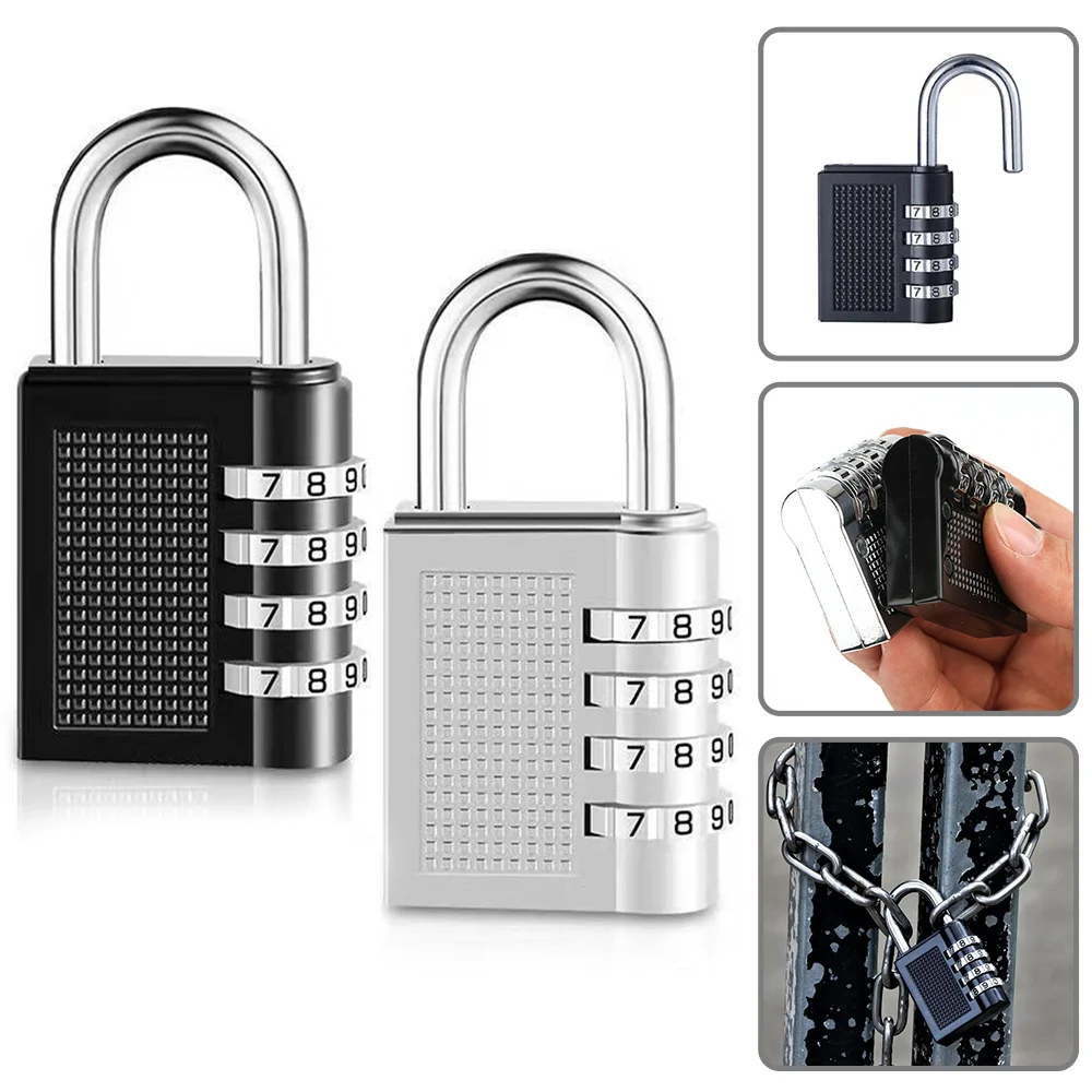 4 Digits Password Code Combination Padlock Zinc Alloy Suitcase For Luggage Travel Code Smart Lock Code Keyed Anti-thieft Lock