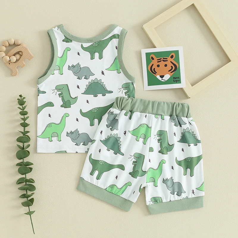 

Toddler Baby Boys Outfit Sleeveless Vest Tank Tops Casual Shorts Sets 2PCS Summer Baby Clothes