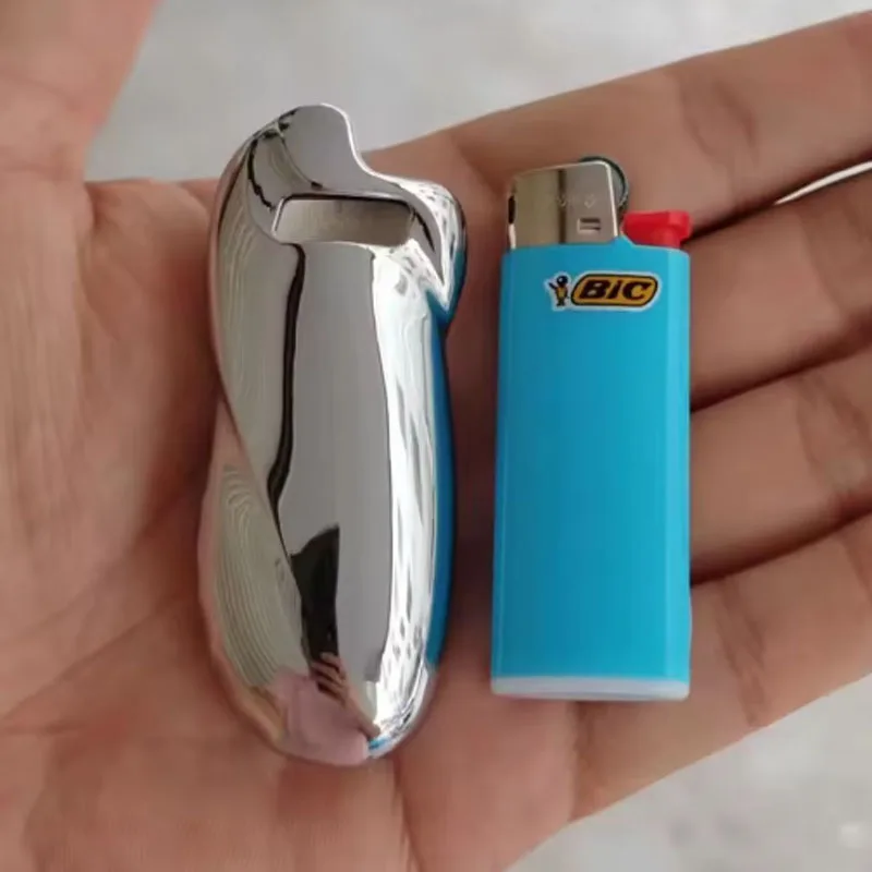 Shiny Zinc Alloy Chromed Metal Shell For Small Bic Lighter J5 J25 No Lighter