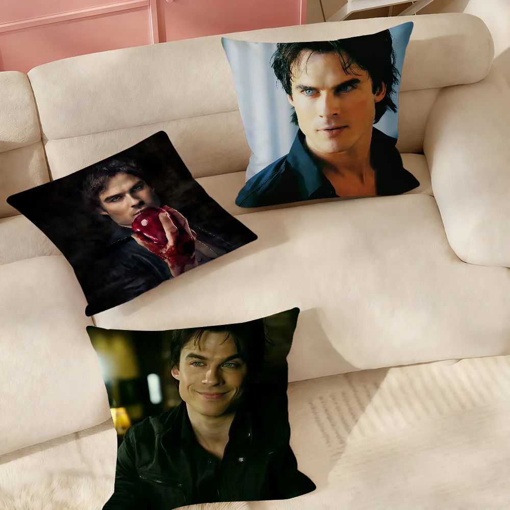 TV The V-vampire D-diaries Damon Salvatore Pillow Case Suitable For Bedrooms Living Rooms Cars Home Decoration