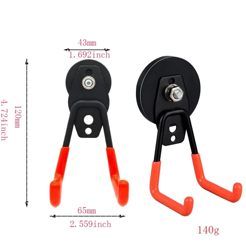 Strong Magnet Garage Hook, Nail Free Installation, High Load-Bearing, Anti Slip, Waterproof, Suitable for Gardening Tools, 43mm