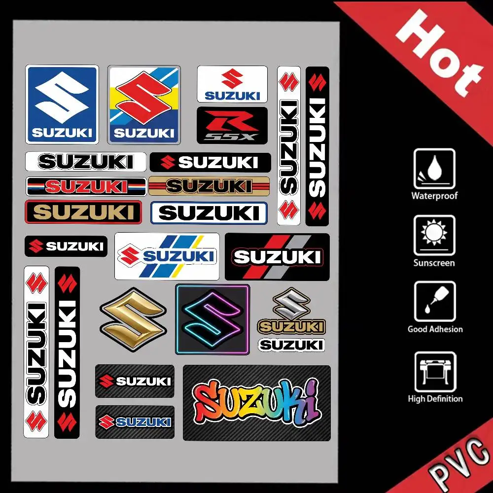 

FOR SUZUKI MOTO Waterproof Reflective Scratch Cover Sticker Universal Decor Decal For Car Motorcycle Helmet Refrigerator