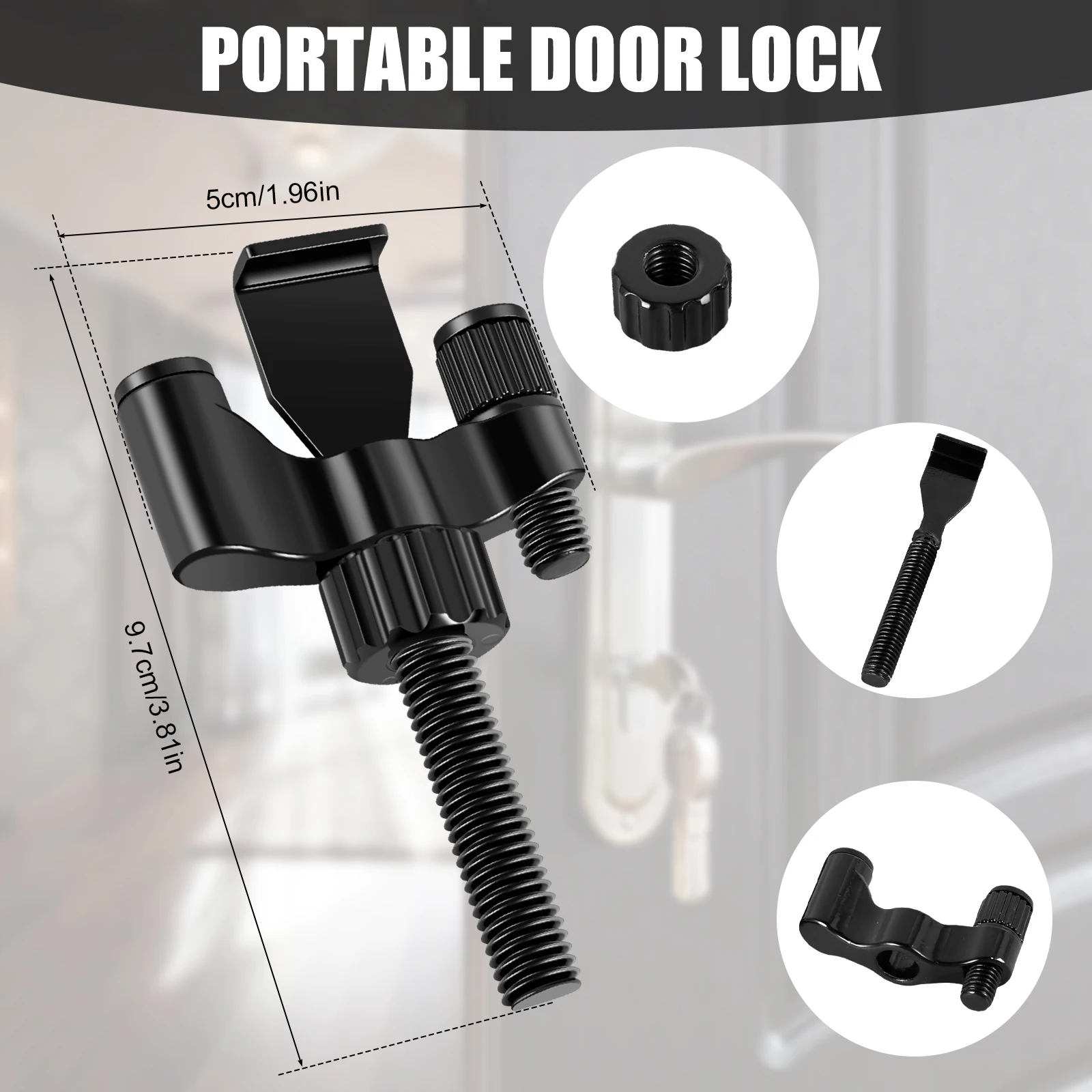 Portable Door Lock Privacy Extra Security Lock Anti Theft Travel Inside Door Locker for Traveling Home Bedroom Apartment