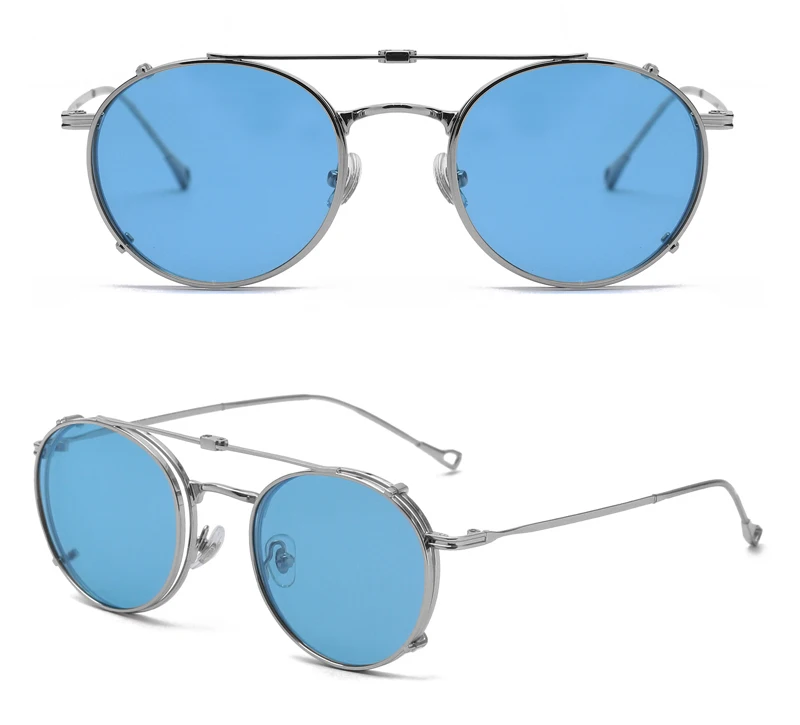Kachawoo Polarisierte Sonnenbrille mit rundem Rahmen für Herren und Damen, Metall-Sonnenbrille, Retro-Klappbrille, Gold, Braun, Schwarz, Geburtstagsgeschenke – Detail 6
