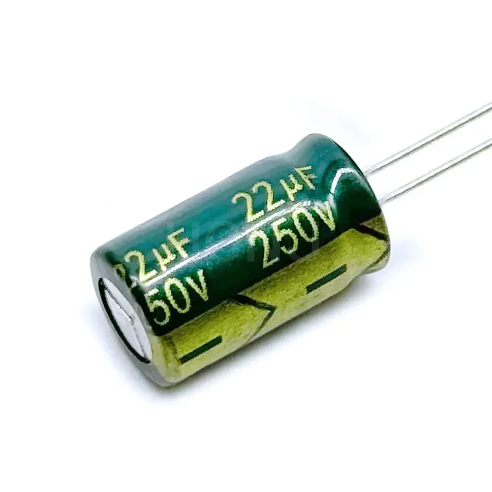 10PCS high frequency low impedance 250v 22UF aluminum electrolytic capacitor size 10*17 22UF 20%