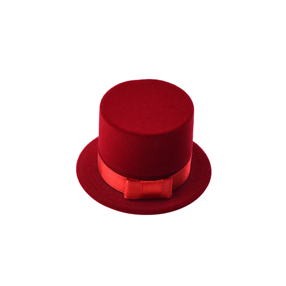 

Hat Shaped Ring Box Engagement Ring Box Jewelry Box Storage Case for Wedding Ceremony Christmas Party Decoration (Red)