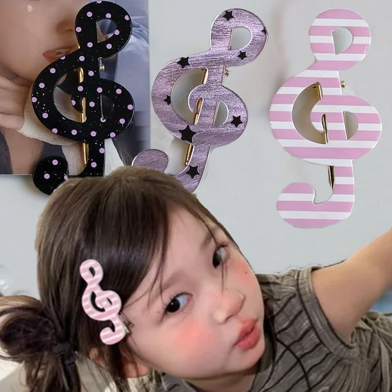 

Acrylic Stars Musical Note Hair Clip DIY Headpiece Hairpin Cute Sweet Side Music Notes Duckbill Clip Barrettes Hair Accessories