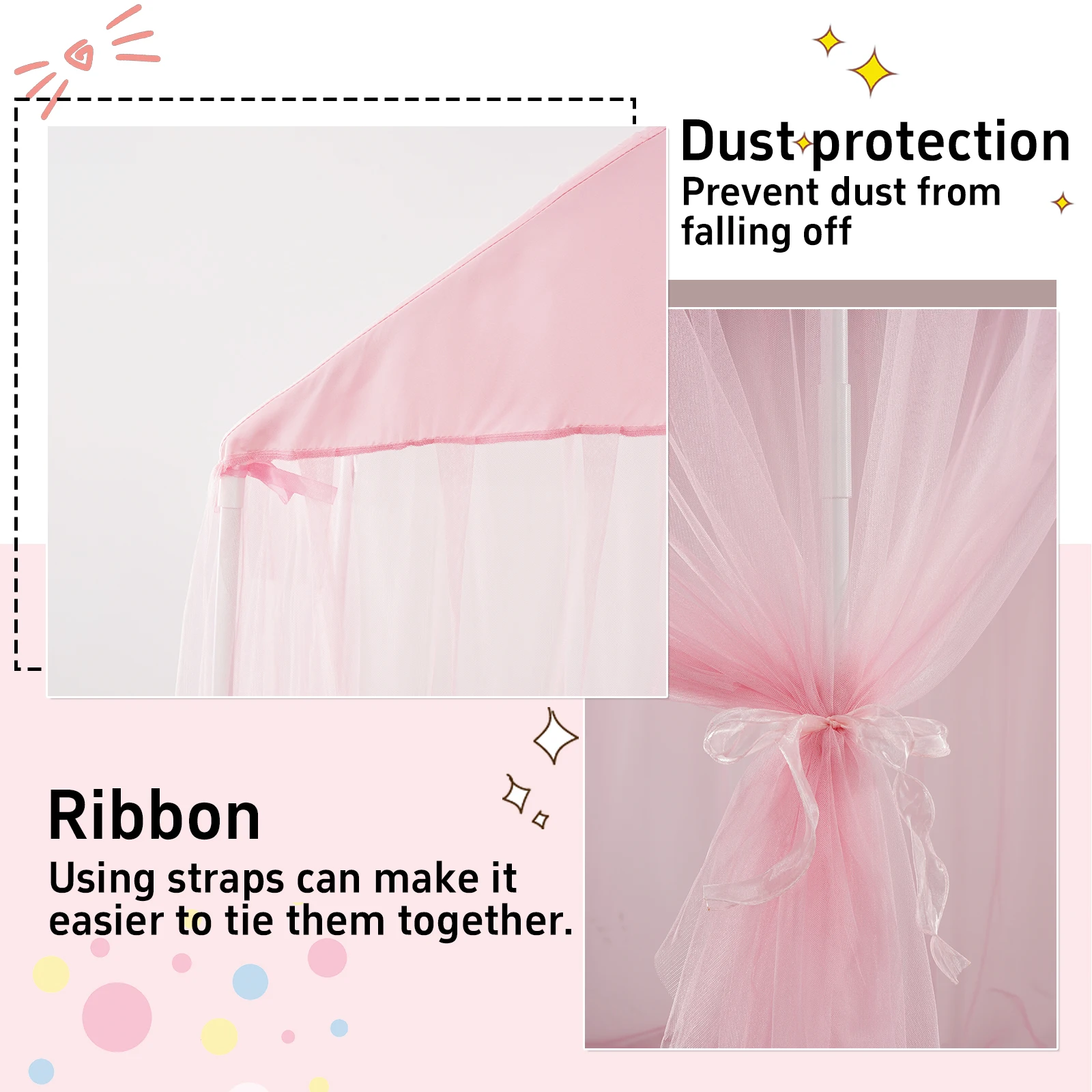Kids Bed Mosquito Net Princess Bedroom Mosquito Netting Pink Canopy Princess Castle Dreamy Playhouse Mosquito Net Home Decor