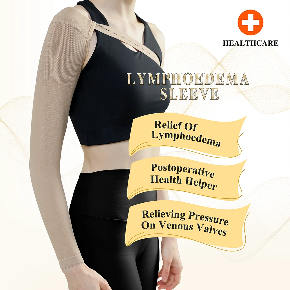 

1pc Post Mastectomy Compression Arm Sleeve Unisex Elastic Anti Swelling Elbow Palm Support Edema Swelling Lymphedema 20~30 mmHg