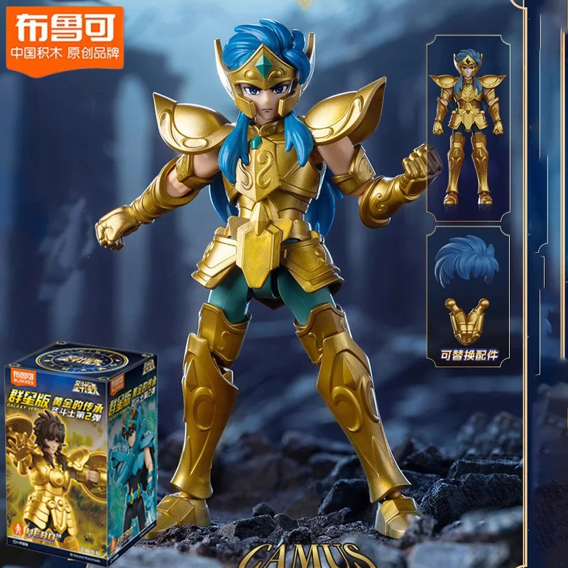 متوفر في المخزون BLOKEES Saint Seiya GALAXY VERSION 02 Libra Shiryu Aquarius Hyoga Dohko Camus Milo نموذج مجمع ألعاب الذهب Saint