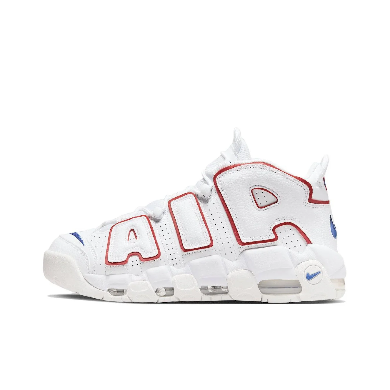 Nike Air More Uptempo Usa Hoops Mid top Basketball Shoes Unisex White Red Blue DX2662-100