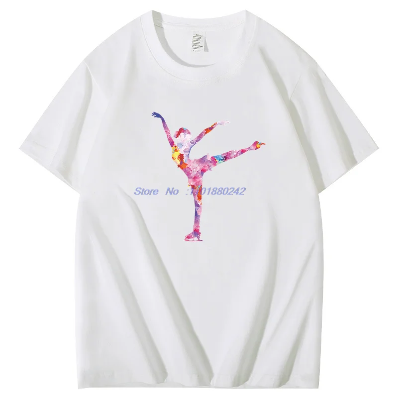 Beautiful Ice Figure Skater Fashion New Shirts And T-Shirts Summer Cotton Short Sleeve T-Shirts Birthday Gifts Print T Shirt