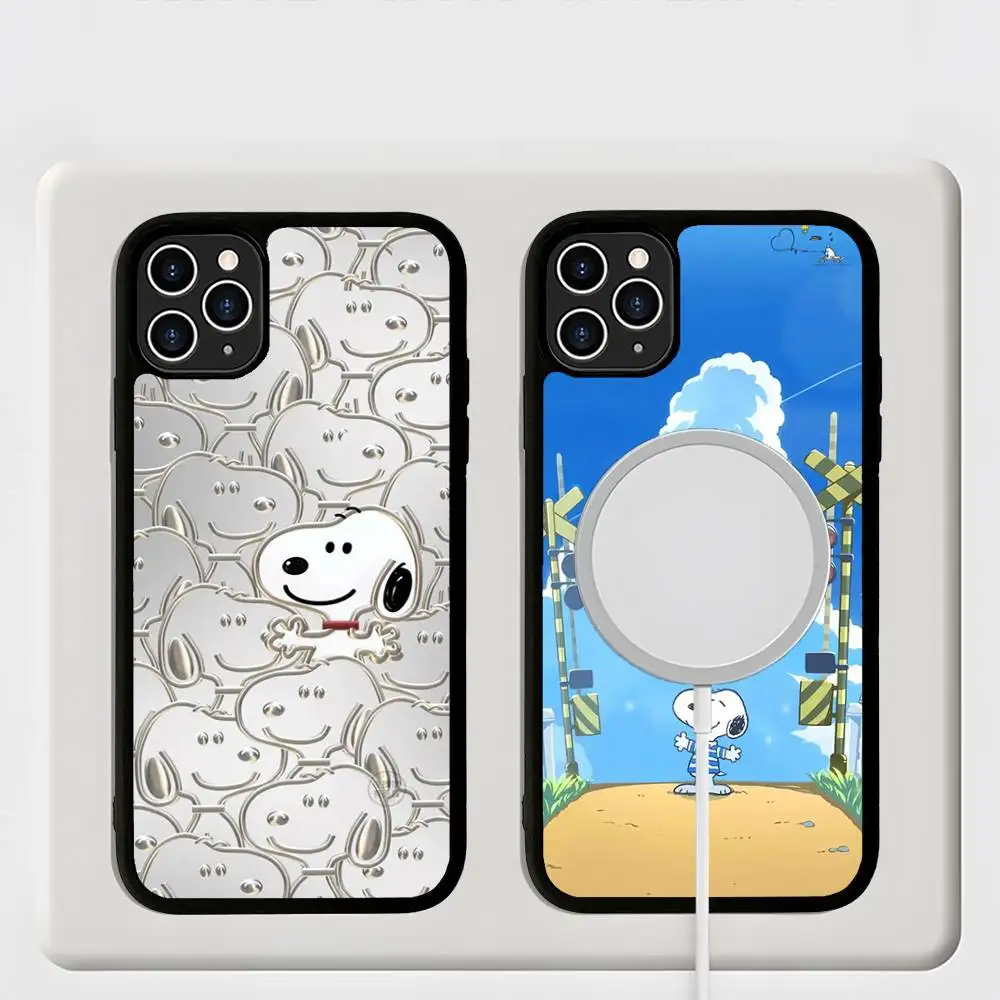The S-Snoopy Show Cartoon For Magsafe Magnetic Wireless Phone Case For IPhone 11 12 13 14 15 16 17 Pro Max Plus Cover
