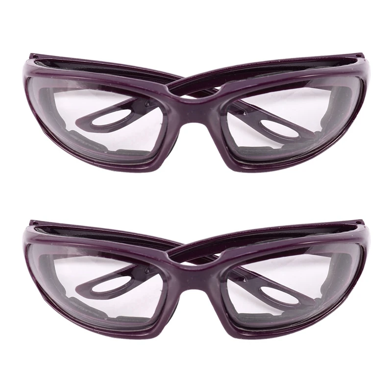 2X Tears Free Onion Chopping Goggles Glasses Eye Protector Kitchen Gadget Tool Purple