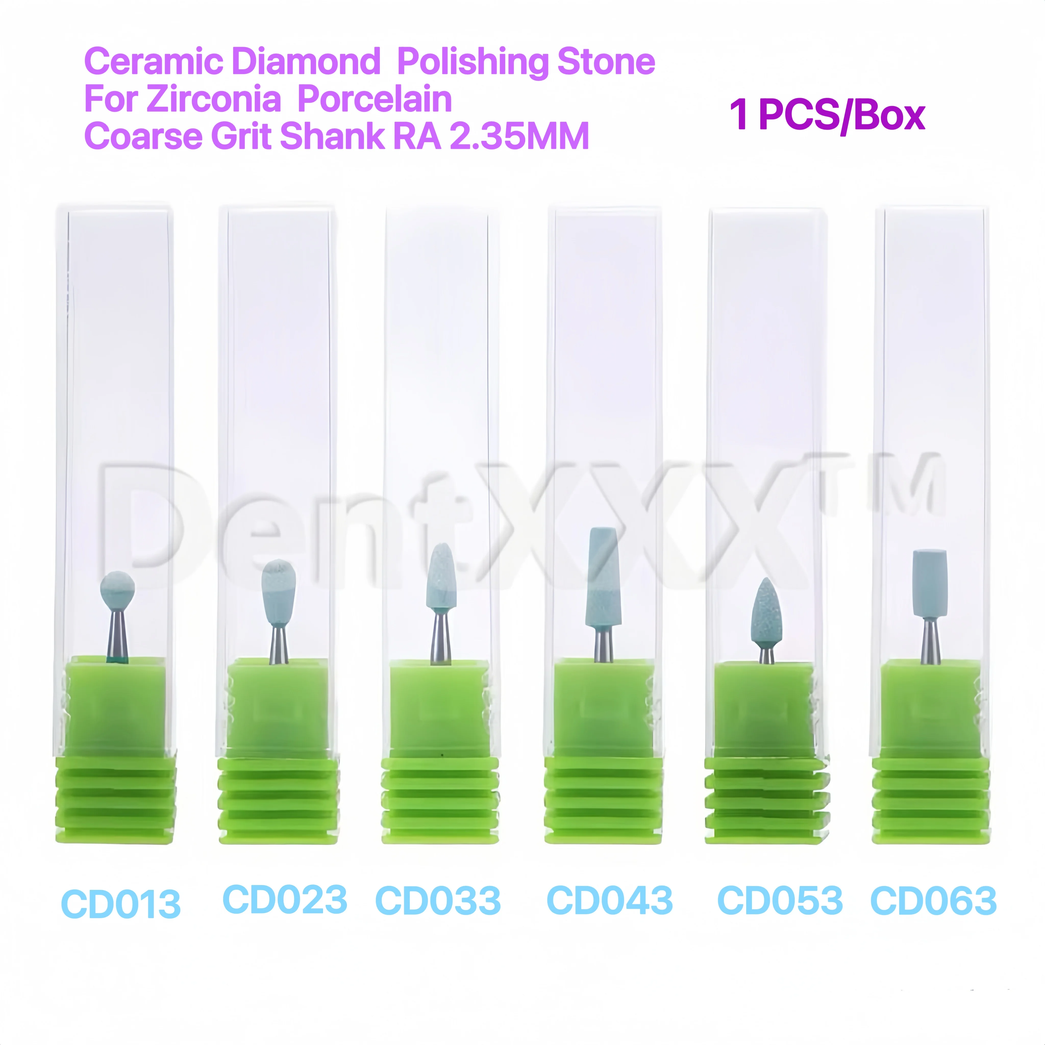1 Pcs/6 Pcs RA Shaft Ceramic Diamond Grinding Heads, Suitable for Grinding and Polishing Metal, Ceramic and Other Materials