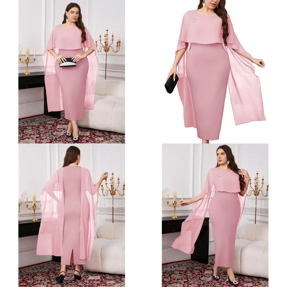 

Элегантное шифоновое платье-накидка макси для свадеб и коктейльных мероприятий больших размеров