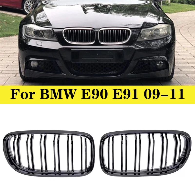 

Car Front Kidney Double Slat Grill Grille Racing Grills For BMW 3 Series E90 E91 LCi 320i 318i 325i 2009- 2012 Auto Accessories