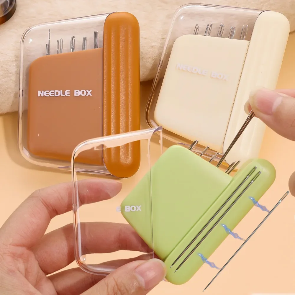 Magnetic Sewing Needle Box with Needle Portable 5 Size Embroidery Needles Magnet Storage Case Home DIY Craft Sewing Accessories