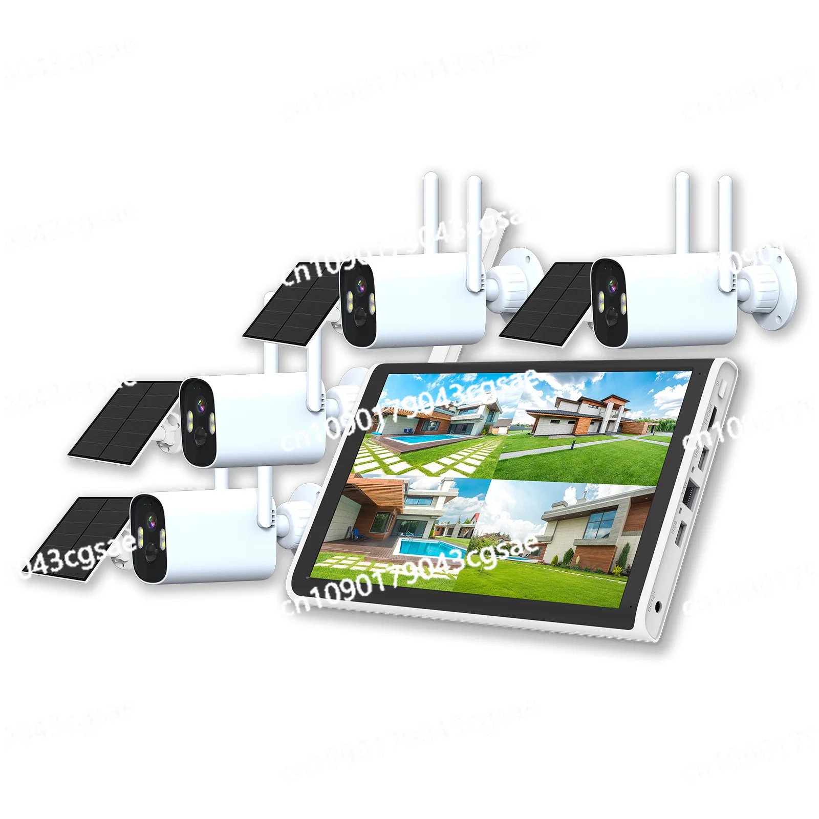 

10-дюймовый экран NVR набор для мониторинга PIR, обнаружение людей, наружная солнечная батарея с низкой мощностью, оптовая продажа с фабрики