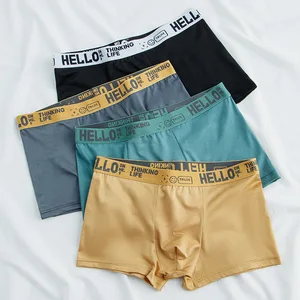 Breathable inner clothing letter Hello men, positive size, medium waist, comfortable cotton, teenage boxes, wholesale 6 Main Sales Men's Boxer underwear - №5