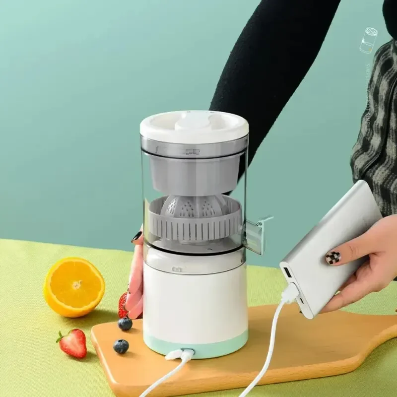 Ju479 exprimidor eléctrico portátil recargable por USB, taza espiral bidireccional, exprimidor de frutas multifuncional para el hogar