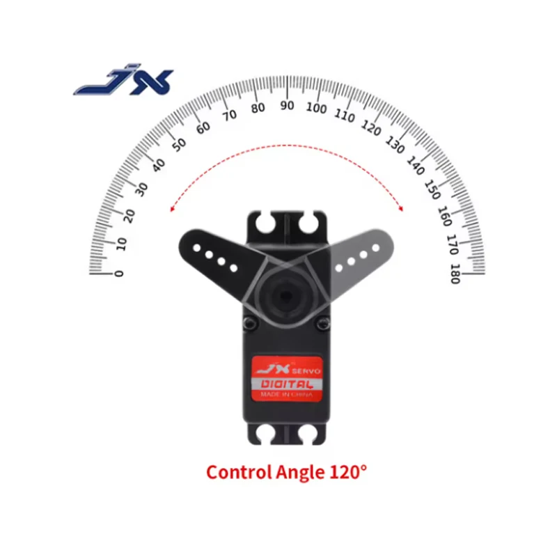 JX Servo PDI-5521MG 4.8-6V 20KG Engrenagem de metal de alta precisão Servo padrão digital 180 graus para carro RC helicóptero barco avião