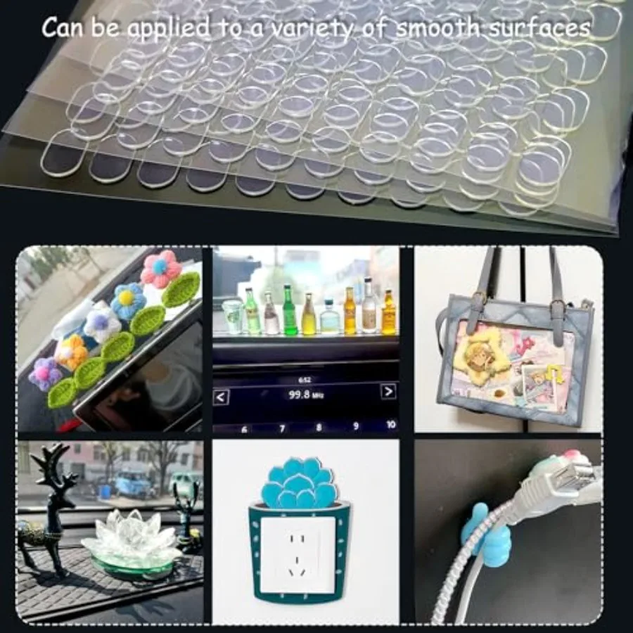 480 Pcs Gel Glue Dots, Double Sided Sticky Dots Clear, Removable Adhesive Dots, Sticky Tack, Museum Putty Stick, Mounting Putty