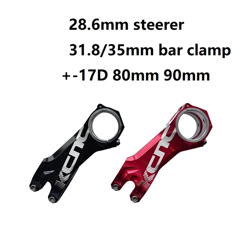 KCNC-Reyton MTB Road Bike Stem, 17Degree, 28.6mm, 80mm, 90mm, Long Stem For Bar Size 31.8mm and 35mm