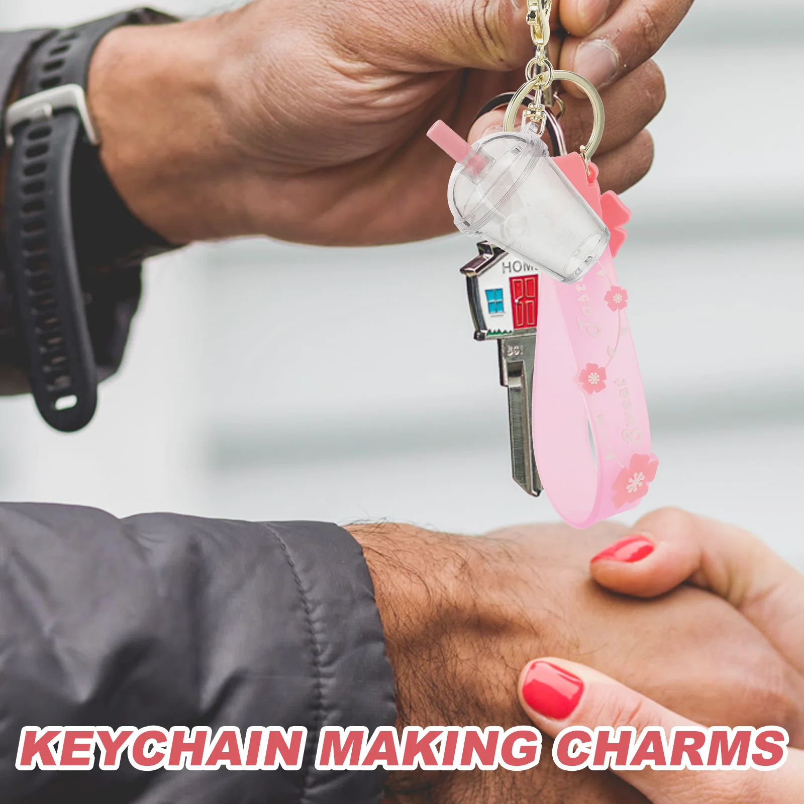 50 Uds. De dijes de taza DIY, Mini accesorios colgantes para llavero, collar, pulsera, decoración artesanal, abalorio de taza DIY