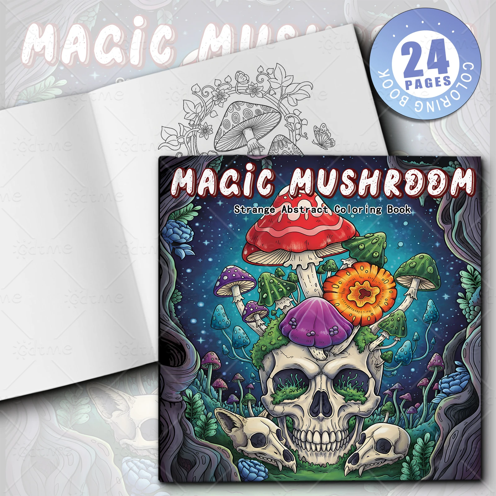 MAGIC MUSHROOM Coloring Book for Adults Featuring Cartoon Bold-easy Patterns for Relaxation DIY Painting Drawing Books image 2