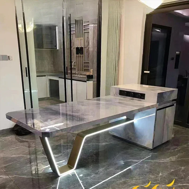 2023 New High end Table, Kitchen, Household Scalable Luxury Mobile Cooking Table