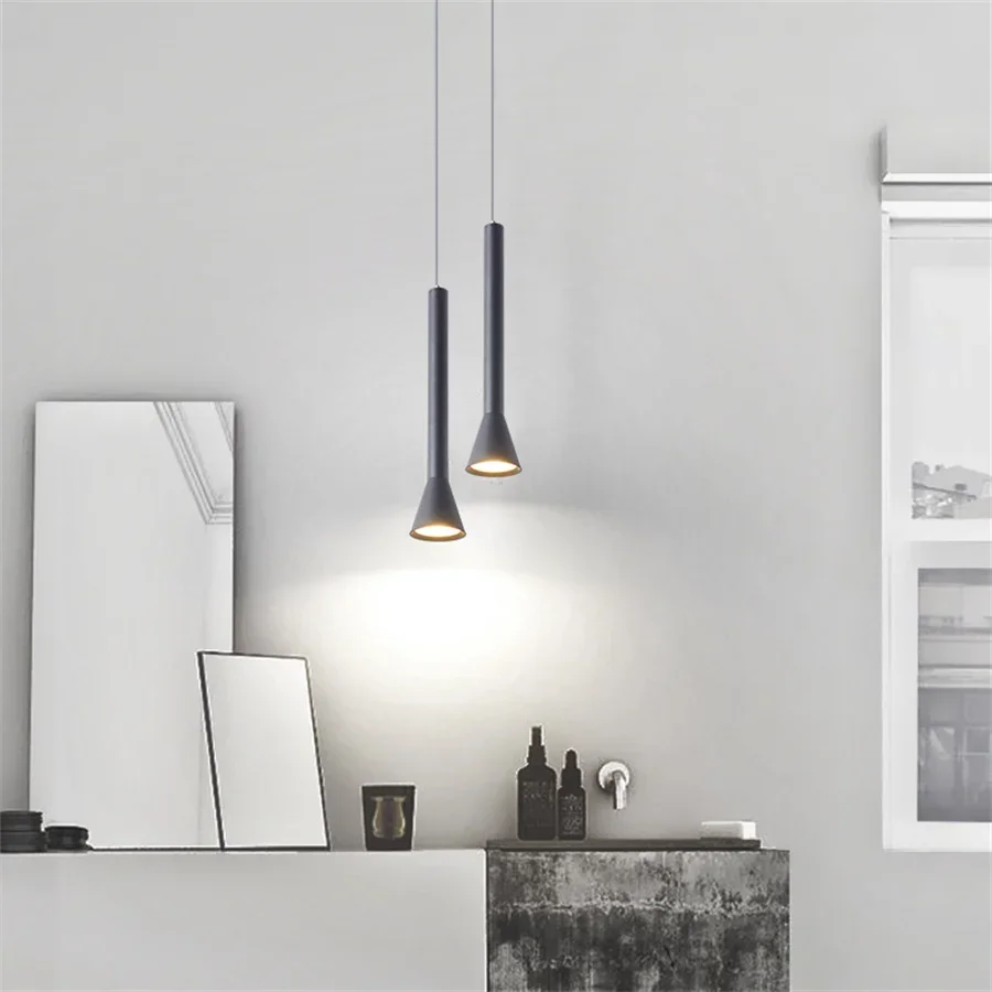 Imagem -04 - Modern Led Pendant Light Lâmpada de Tubo Longo Quarto Cabeceira Cozinha Sala de Jantar Loja Bar Droplight 25 cm 55cm 1pc