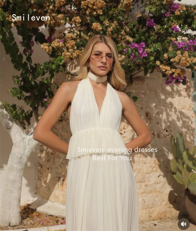 Smileven رواية ألف خط فستان الحفلة الراقصة الوهم ثنيات الرسن فساتين السهرة Fasional بلا أكمام مناسبة فستان مخصص 2026