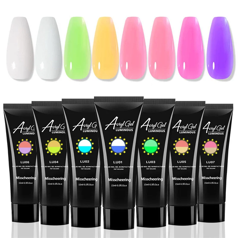 15 ミリリットル/個発光エクステンションジェル無痛紙フリーホルダークリスタル光線療法接着剤彫刻ジェルマニキュアマニキュア用品