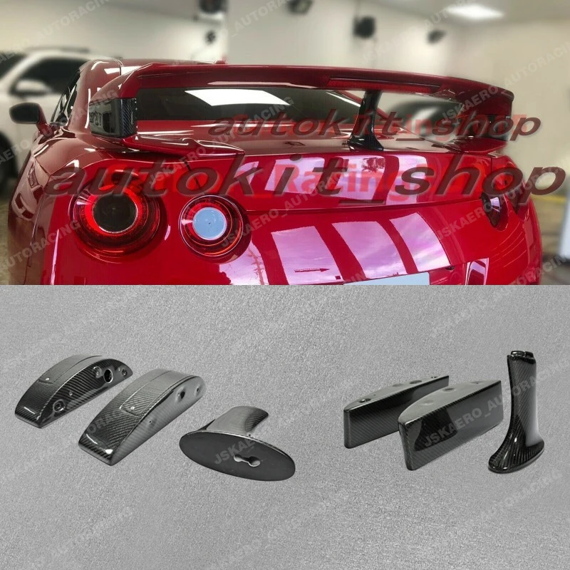 

For Nissan R35 GTR Carbon Fiber Rear Spoiler Boot Wing Raise Lifter Block Leg car BodyKits