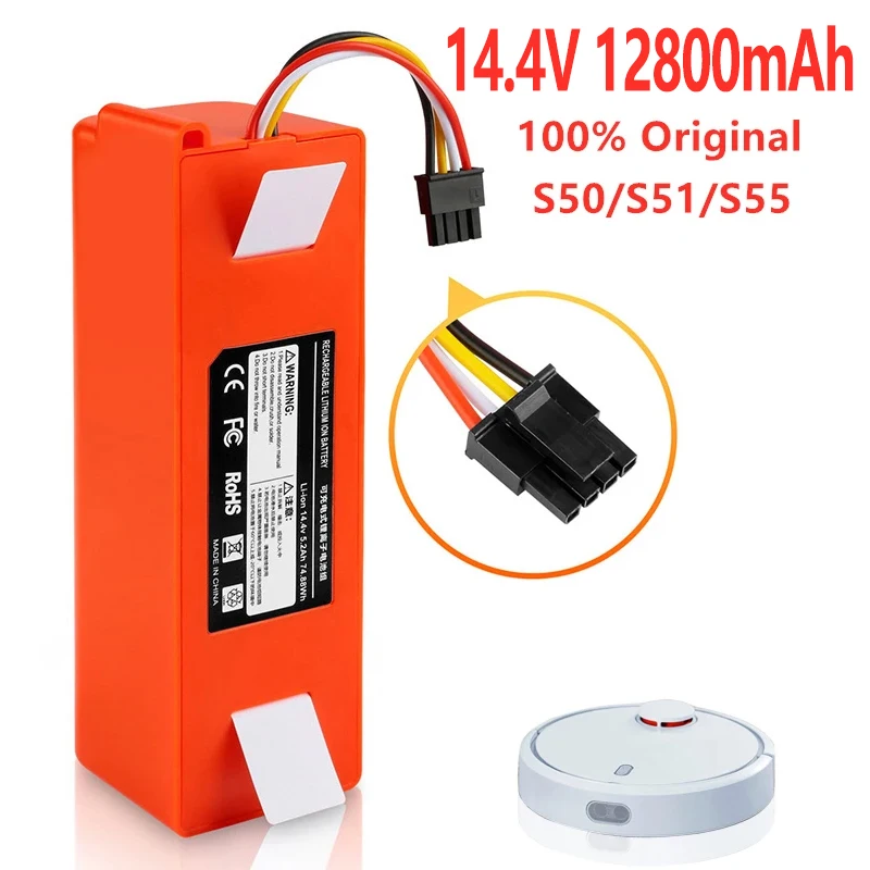 Originele Vervangende Batterij BRR-2P4S-5200D Voor Xiaomi 1S 1e Roborock Sdjqr01rr Vegen Dweilrobot Stofzuiger 5200Mah