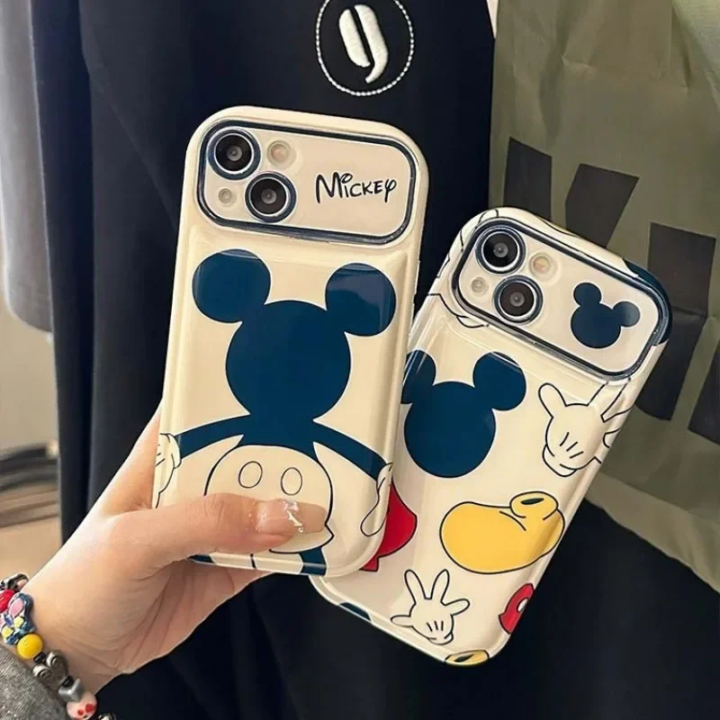 Disney Mickey Mouse Case for IPhone 14 13 12 11 Pro Max Plus Cartoon Phone Shell Shockproof Soft Cover Full Cute Protective Case