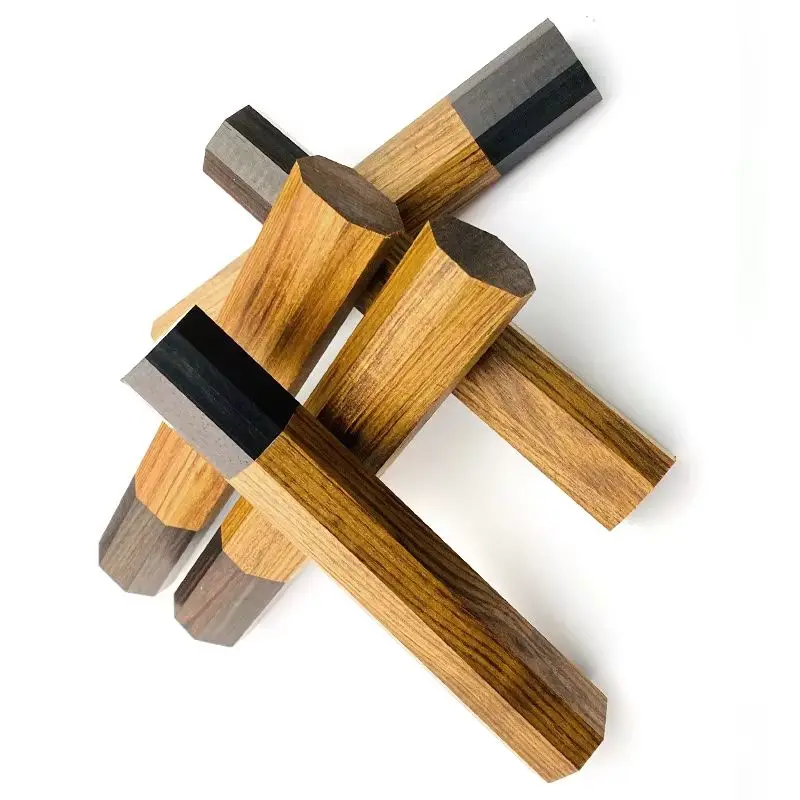 

135 мм нож из натурального черного дерева в японском стиле, восьмиугольная деревянная ручка для кухни, резак для шеф-повара рыбы, аксессуары для изготовления ножей