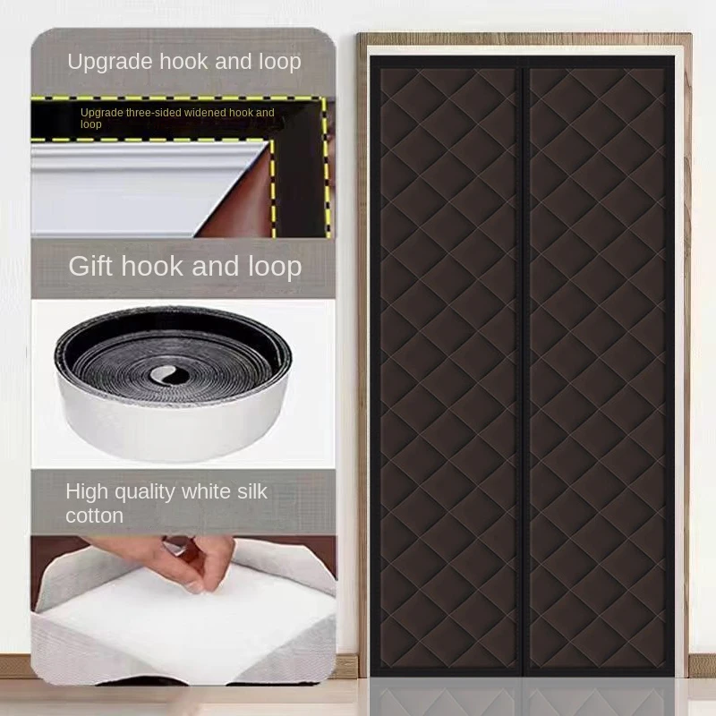 Autumn and Winter Oxford Cloth Winter Curtains, Windproof and Cold Resistant, Air Conditioning, Heat-insulating Curtains