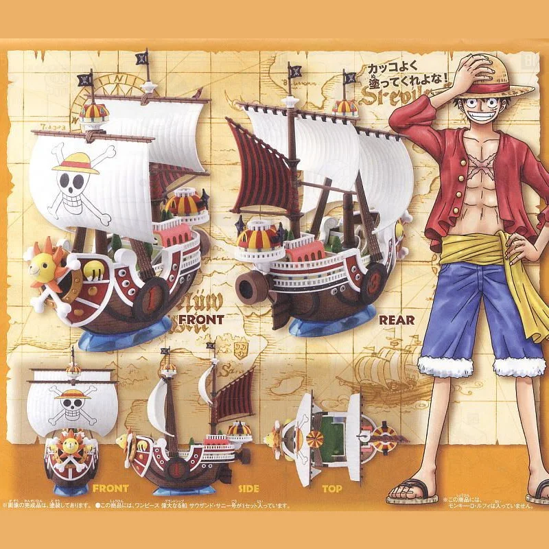 In magazzino BANDAI Original ONE PIECE Pirate Ships mille Sunny Red Force Moby-Dick Going Merry Straw Hat Pirates Action Figures