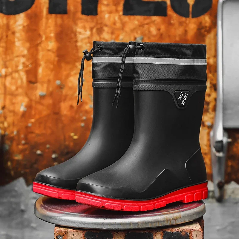 Men's short, medium and high rain boots men's water shoes non-slip waterproof thick wear-resistant fishing rubber shoes