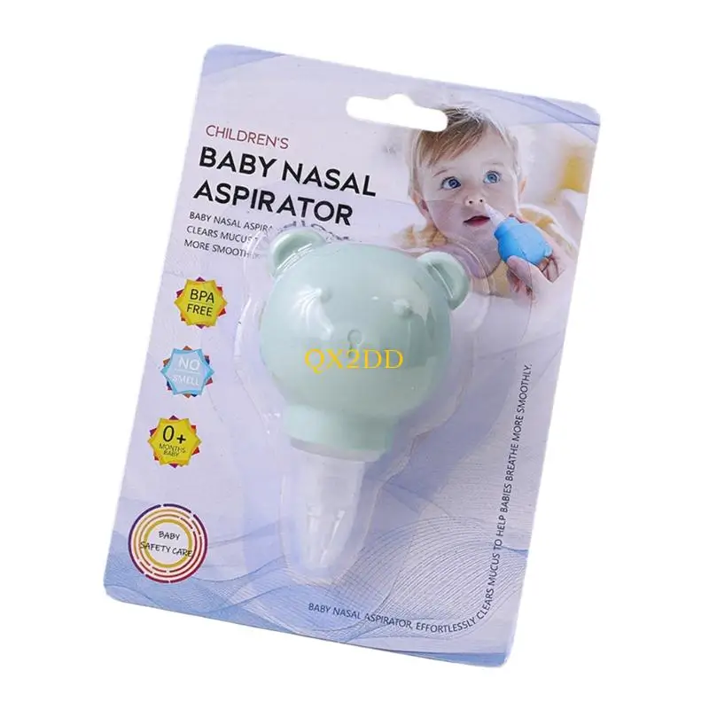 QX2D Hygienisches Baby-Nasensauggerät, abnehmbares Design, sanftes TPE-Werkzeug für die Säuglingspflege