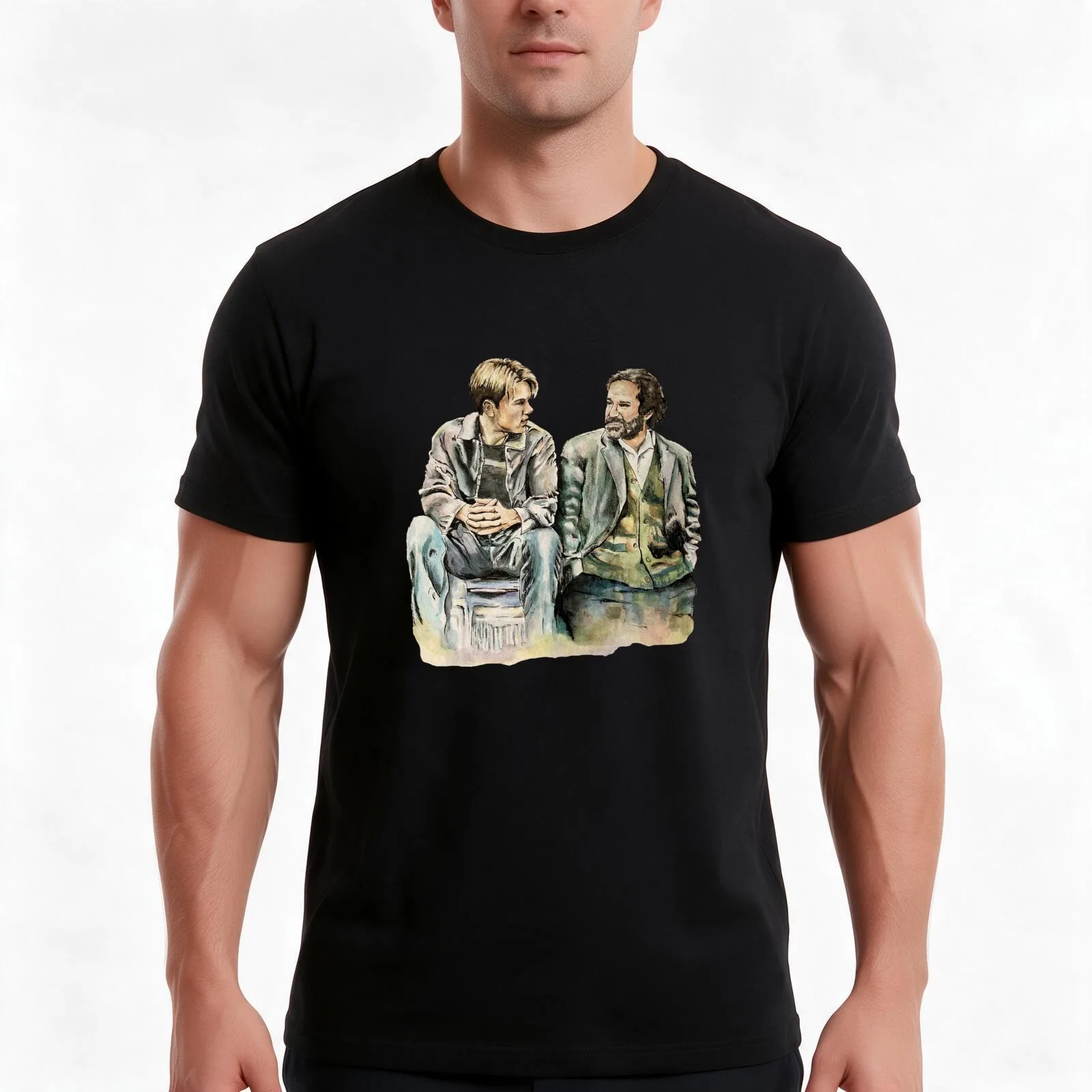 Inspiration- Good Will Hunting T-Shirt, Summer Casual Cotton Tee, Oversized Streetwear Tops, Vintage Graphic Print, 100% Cotton