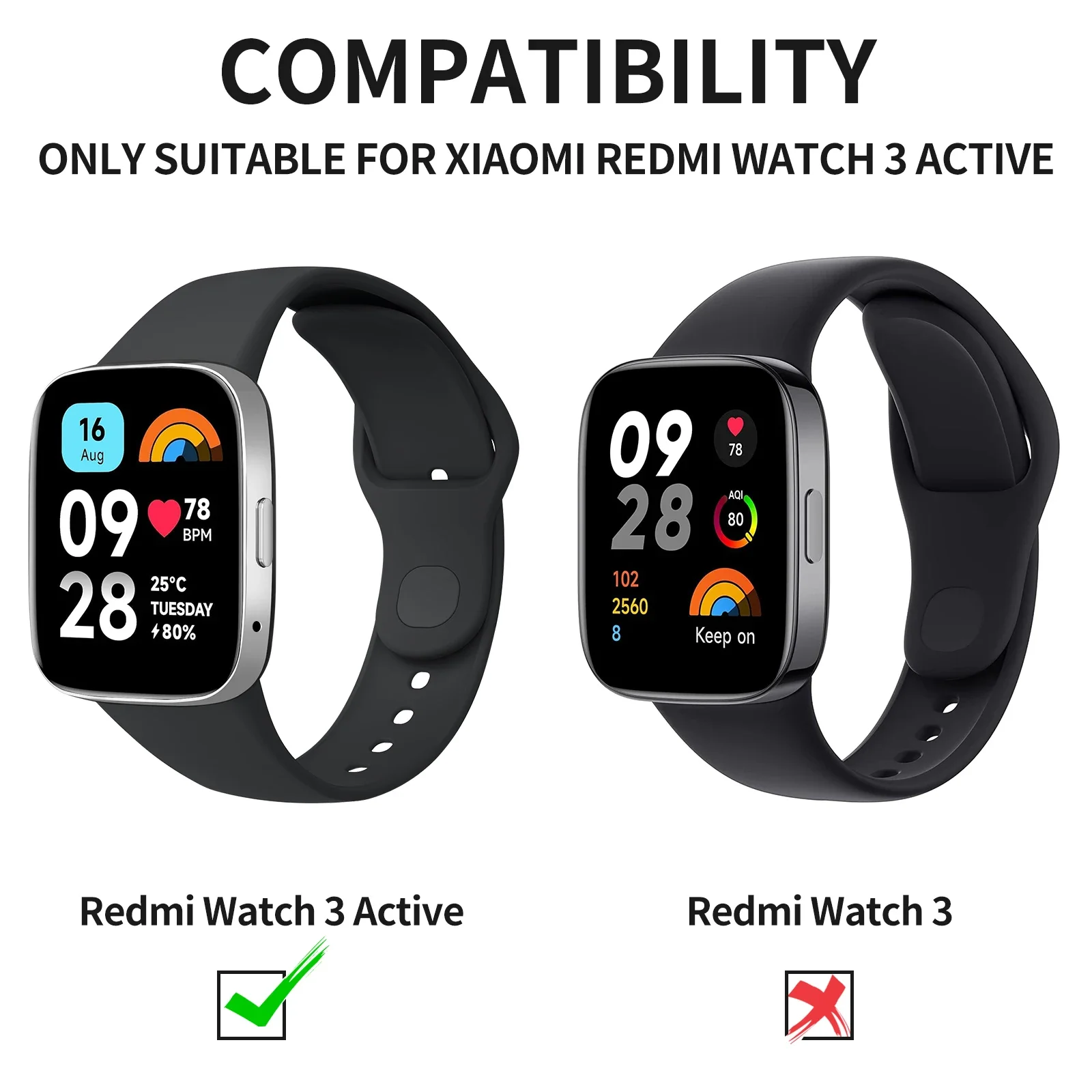 Bracelet dehors en Silicone pour Redmi Watch 3, Bracelet de Remplacement pour Montre Intelligente Active