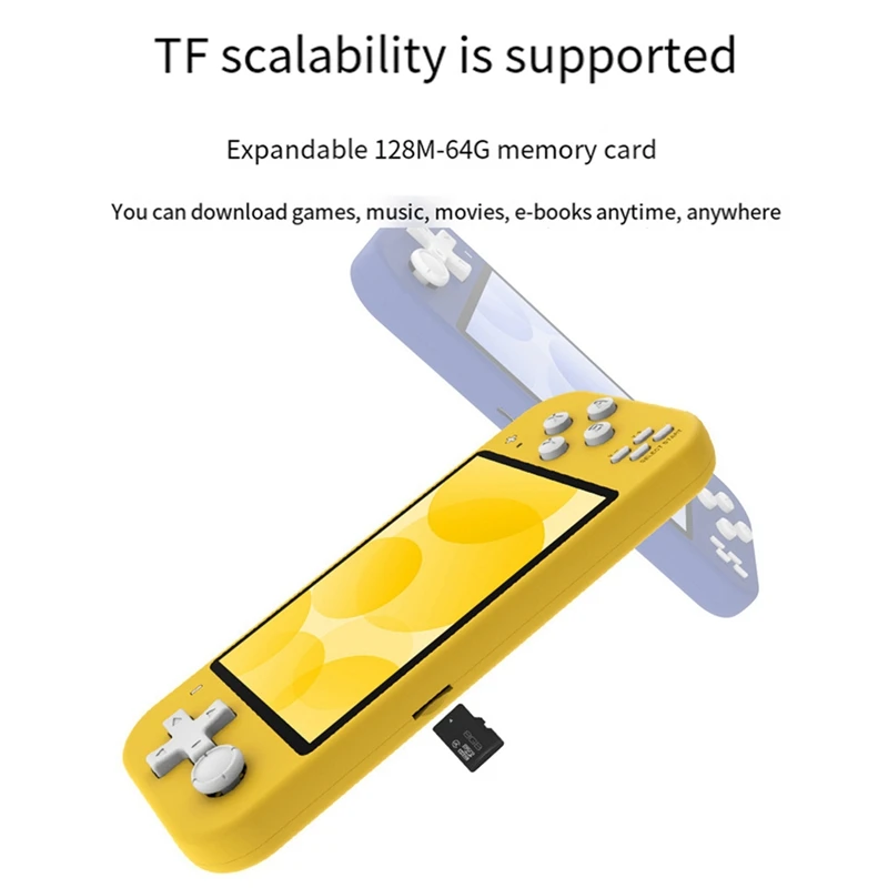 

New X20 Mini Arcade Gaming Console 4.3 Inch HD Screen Portable Console 8GB Mini Game Machine Yellow