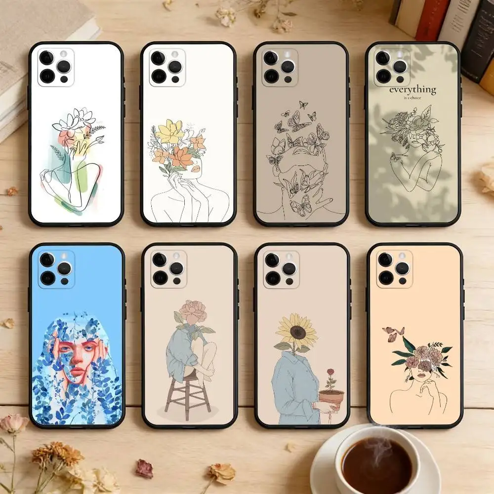 

G-Gentle G-Girl P-Pastel Soft Silicone Black Cover,Phone Case For iPhone 17,16,15,14,13,12,11 Plus,Pro Max,XS