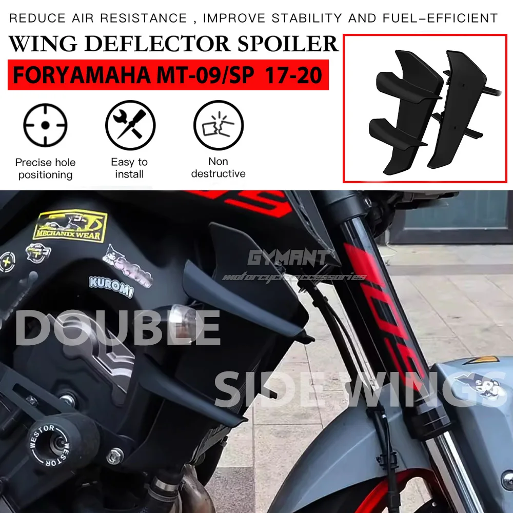 

Fit For MT-09 MT09 SP Side Wing Side spoiler FRONTAL SPOILERS MT09 2017 2018 2019 2020 Front spoiler Lower spoiler flank